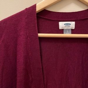 NWT Soft Maroon, Open Front Cardigan L